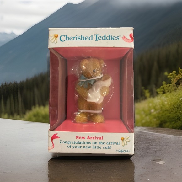 Vtg Enesco Cherished Teddies "New Arrival" 663867 Priscilla Hillman rare 1999 - Picture 1 of 6